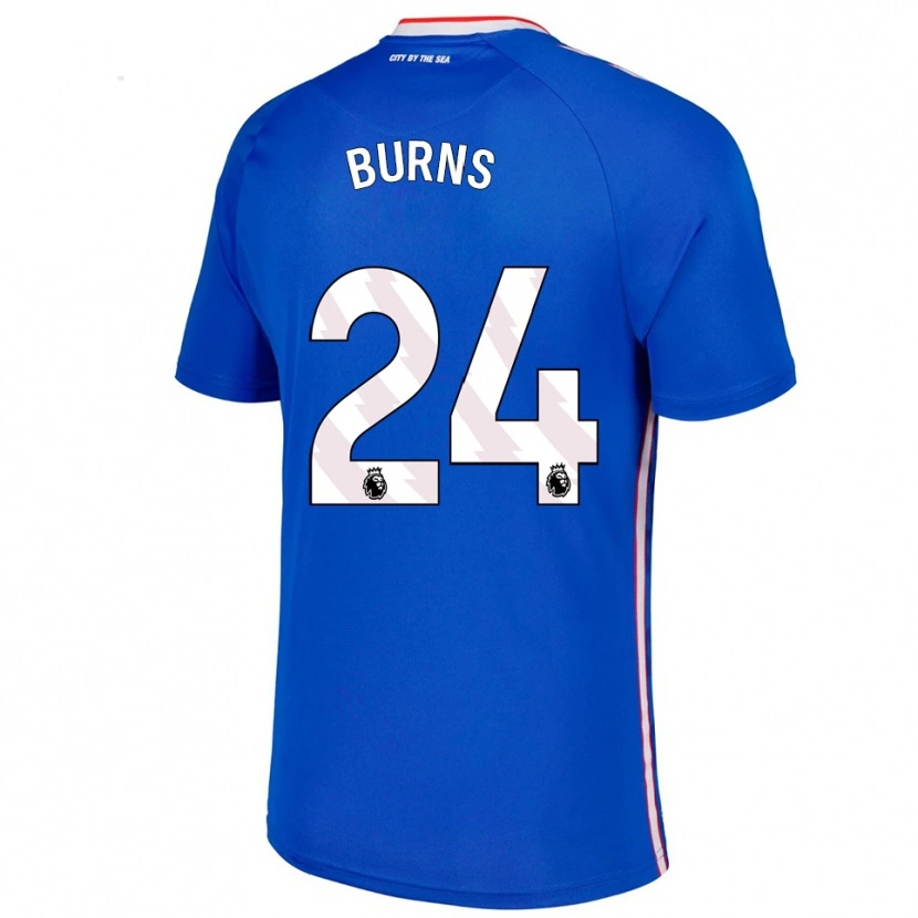 Danxen Dzieci Matthew Burns #24 Niebiesko-Biały Wyjazdowa Koszulka 2025/26 Koszulki Klubowe