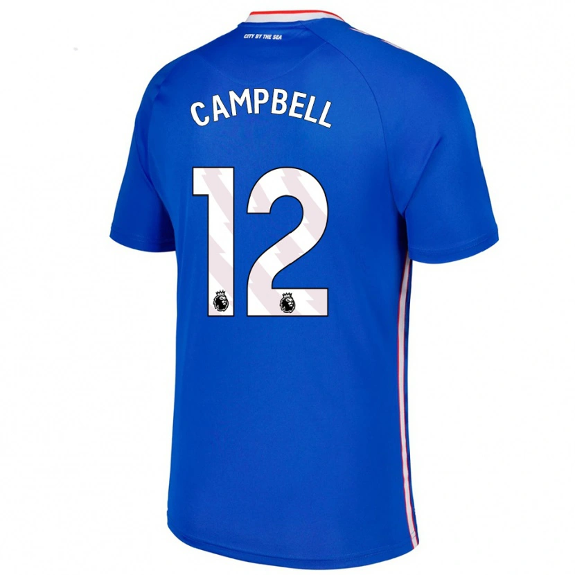 Danxen Dzieci Lewis Campbell #12 Niebiesko-Biały Wyjazdowa Koszulka 2025/26 Koszulki Klubowe