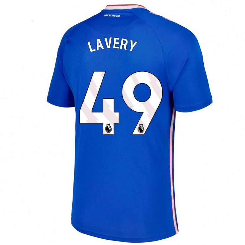 Danxen Dzieci Tom Lavery #49 Niebiesko-Biały Wyjazdowa Koszulka 2025/26 Koszulki Klubowe