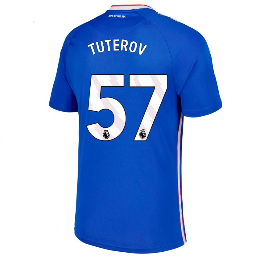 Danxen Dzieci Timur Tuterov #57 Niebiesko-Biały Wyjazdowa Koszulka 2025/26 Koszulki Klubowe