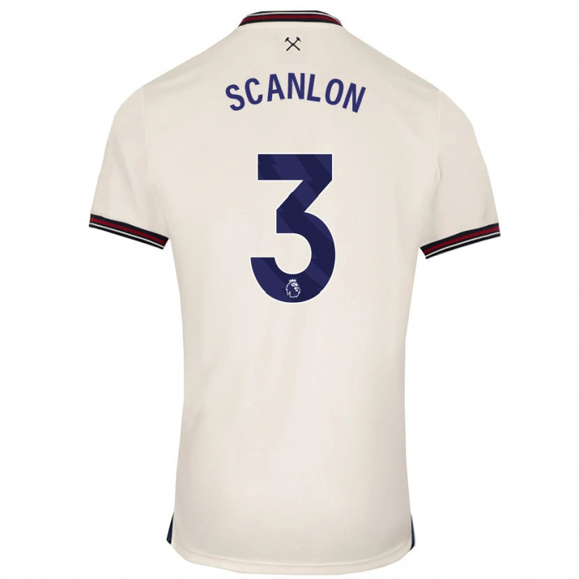 Danxen Dzieci Joe Scanlon #3 Złamana Biel Wyjazdowa Koszulka 2025/26 Koszulki Klubowe
