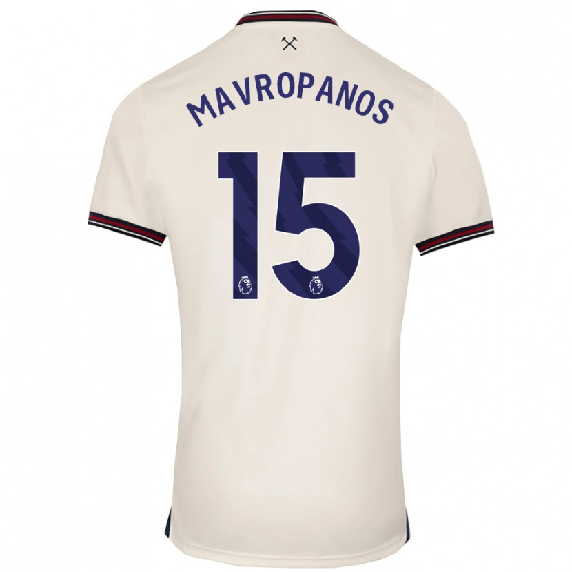 Danxen Dzieci Konstantinos Mavropanos #15 Złamana Biel Wyjazdowa Koszulka 2025/26 Koszulki Klubowe