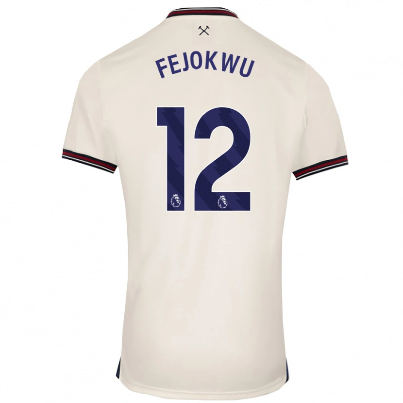 Danxen Dzieci Emmanuel Fejokwu #12 Złamana Biel Wyjazdowa Koszulka 2025/26 Koszulki Klubowe