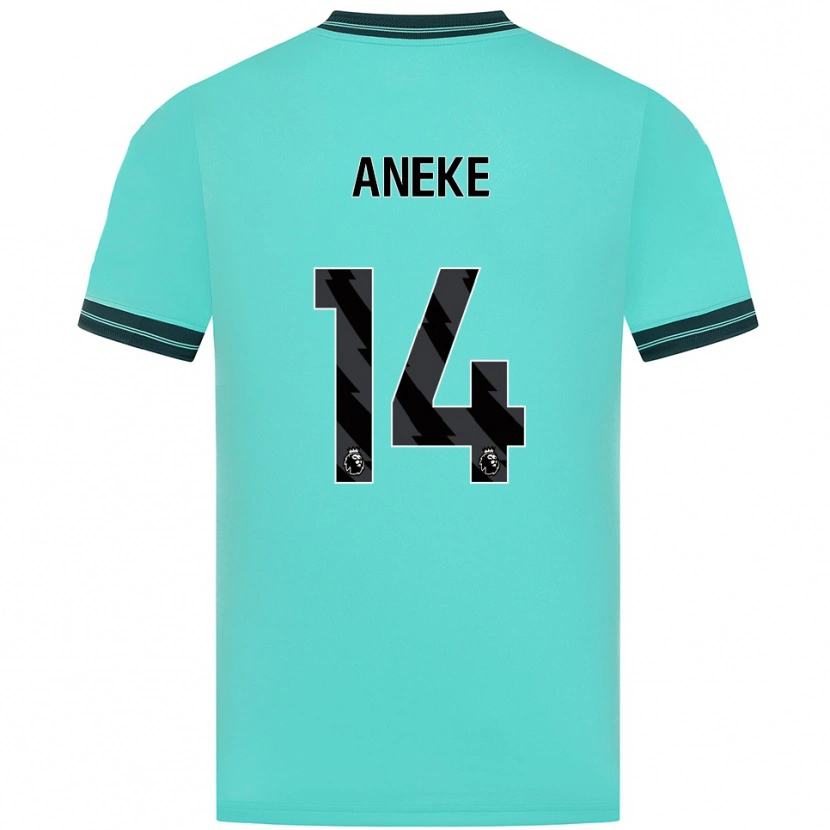 Danxen Dzieci Aaron Aneke #14 Błękitno-Zielony Wyjazdowa Koszulka 2025/26 Koszulki Klubowe
