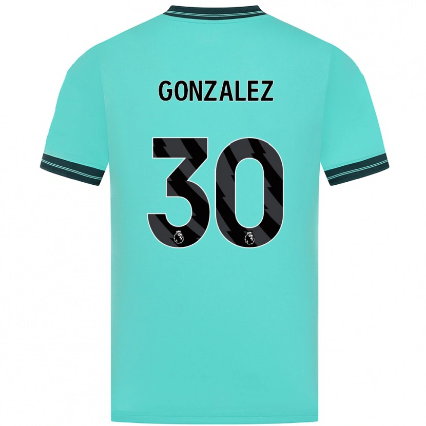 Danxen Dzieci Enso González #30 Błękitno-Zielony Wyjazdowa Koszulka 2025/26 Koszulki Klubowe