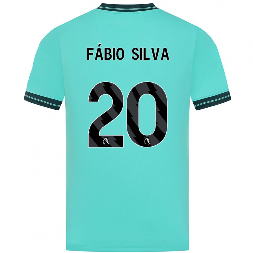 Danxen Dzieci Fábio Silva #20 Błękitno-Zielony Wyjazdowa Koszulka 2025/26 Koszulki Klubowe