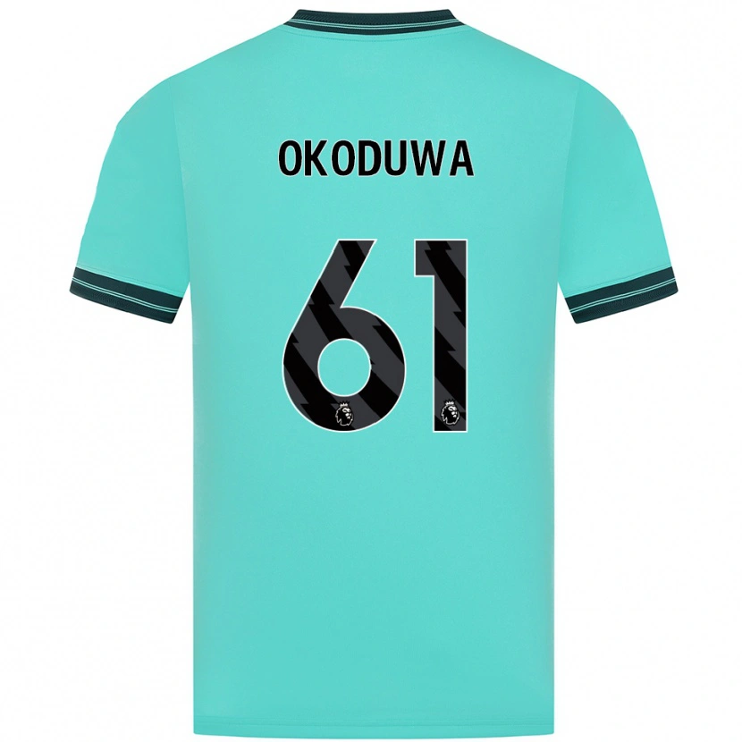 Danxen Dzieci Wesley Okoduwa #61 Błękitno-Zielony Wyjazdowa Koszulka 2025/26 Koszulki Klubowe