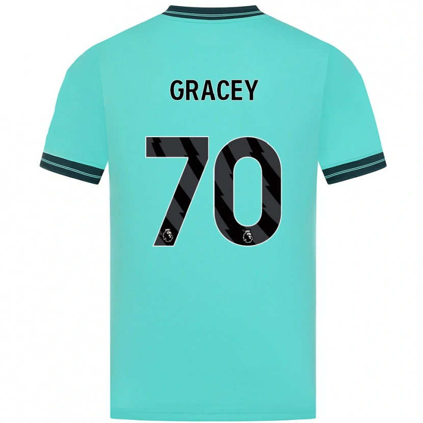 Danxen Dzieci Josh Gracey #70 Błękitno-Zielony Wyjazdowa Koszulka 2025/26 Koszulki Klubowe