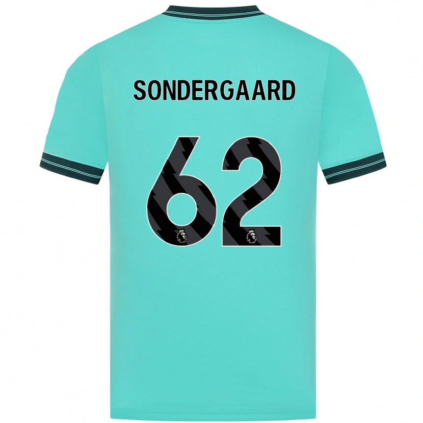 Danxen Dzieci Andreas Sondergaard #62 Błękitno-Zielony Wyjazdowa Koszulka 2025/26 Koszulki Klubowe
