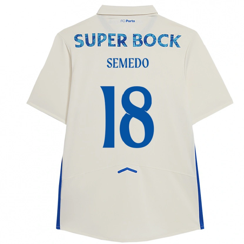 Danxen Dzieci Adriana Semedo #18 Biało-Niebieski Trzeci Komplet Koszulka 2025/26 Koszulki Klubowe