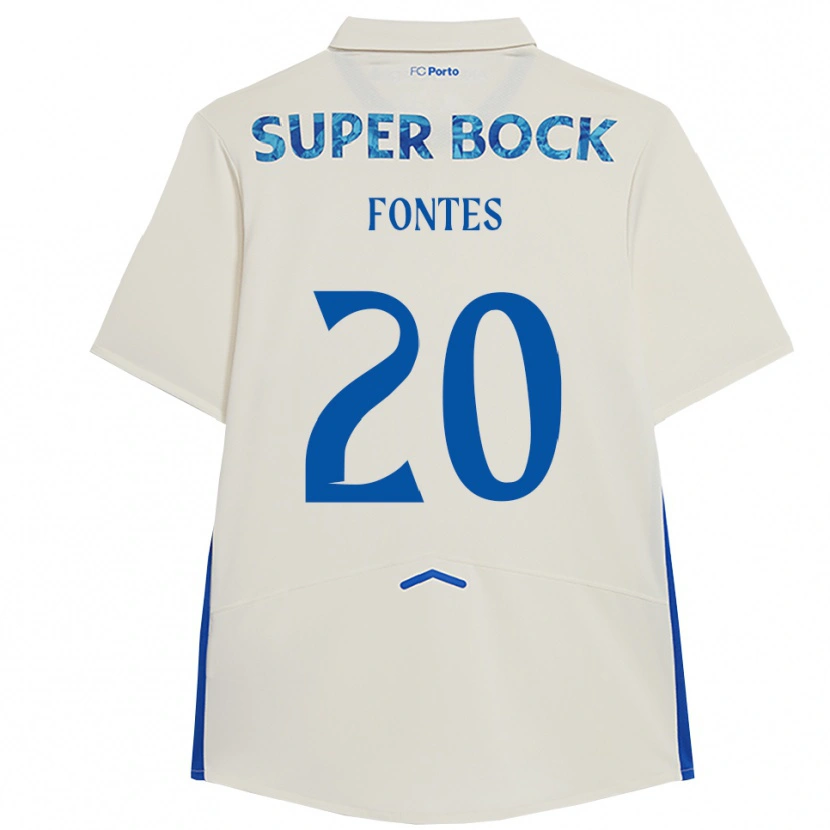 Danxen Dzieci Goncalo Fontes #20 Biało-Niebieski Trzeci Komplet Koszulka 2025/26 Koszulki Klubowe