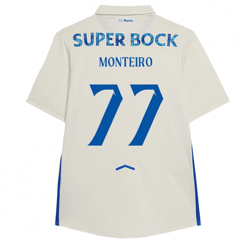 Danxen Dzieci Rui Monteiro #77 Biało-Niebieski Trzeci Komplet Koszulka 2025/26 Koszulki Klubowe