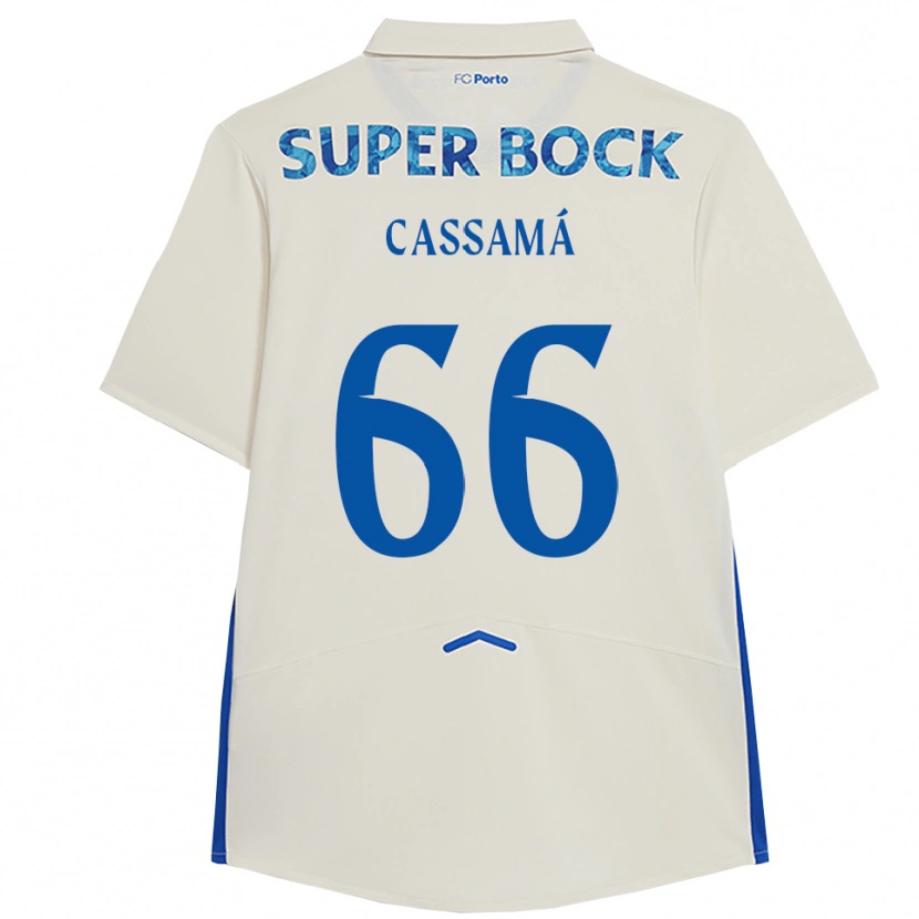Danxen Dzieci Adramane Cassamá #66 Biało-Niebieski Trzeci Komplet Koszulka 2025/26 Koszulki Klubowe