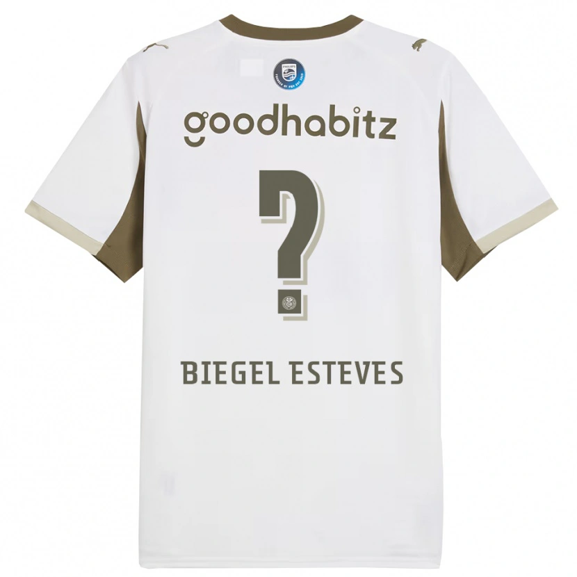Danxen Dzieci Moon Biegel Esteves #0 Biało-Szary Trzeci Komplet Koszulka 2025/26 Koszulki Klubowe
