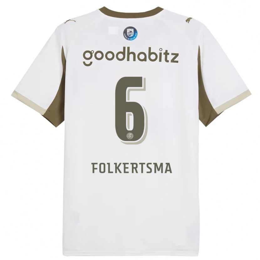 Danxen Dzieci Sisca Folkertsma #6 Biało-Szary Trzeci Komplet Koszulka 2025/26 Koszulki Klubowe