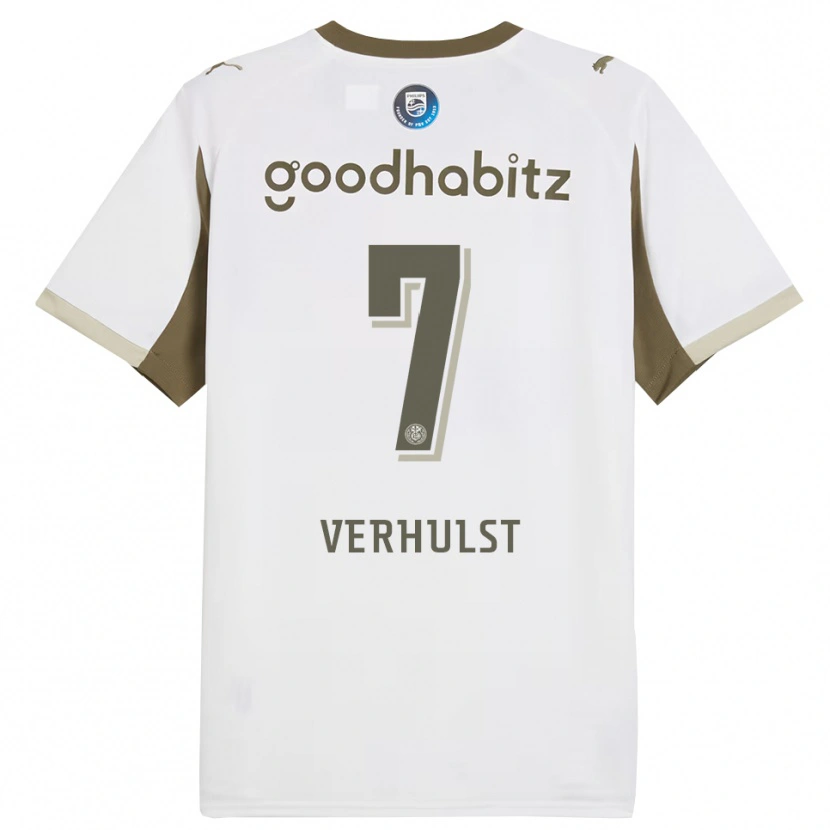Danxen Dzieci Gino Verhulst #7 Biało-Szary Trzeci Komplet Koszulka 2025/26 Koszulki Klubowe