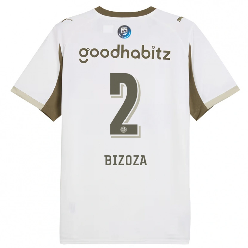 Danxen Dzieci Kevin Bizoza #2 Biało-Szary Trzeci Komplet Koszulka 2025/26 Koszulki Klubowe