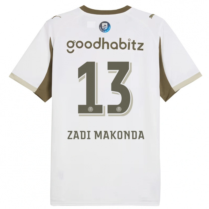 Danxen Dzieci David Zadi Makonda #13 Biało-Szary Trzeci Komplet Koszulka 2025/26 Koszulki Klubowe