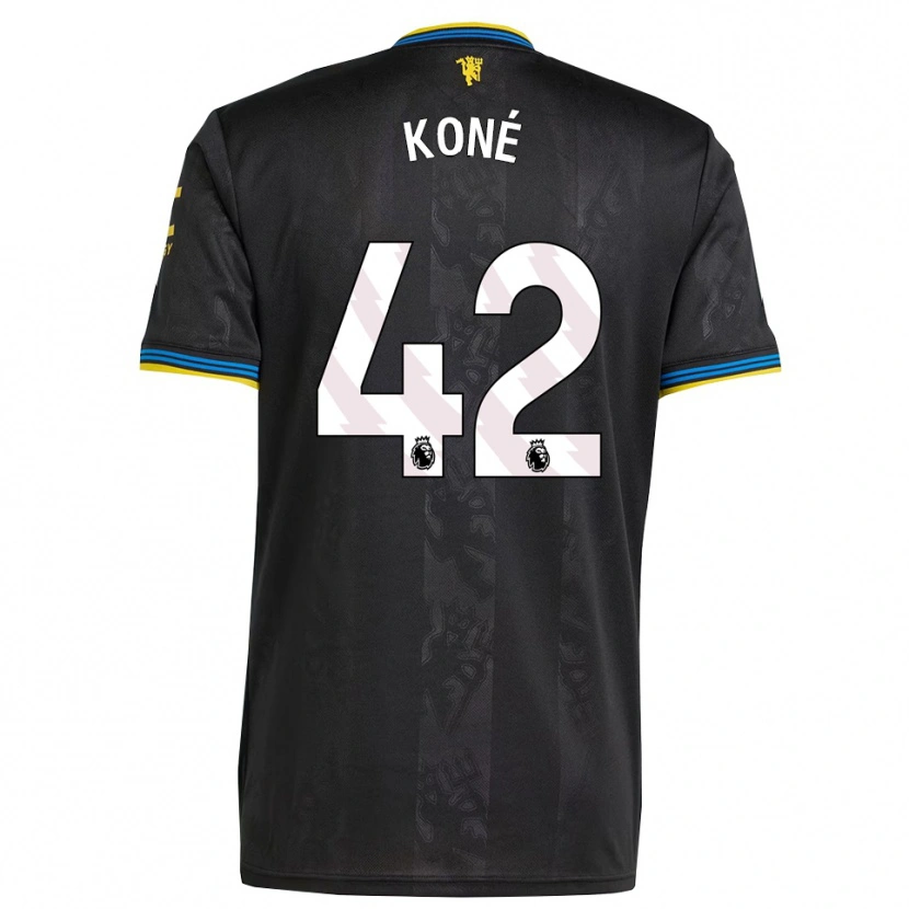 Danxen Dzieci Sékou Koné #42 Czarno-Żółto-Niebieski Trzeci Komplet Koszulka 2025/26 Koszulki Klubowe