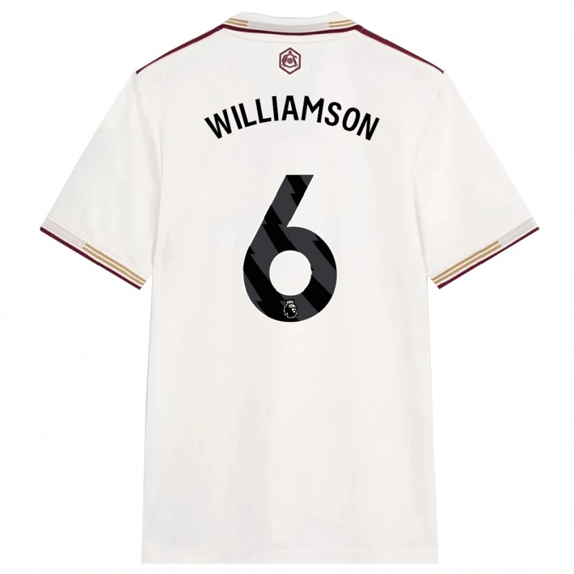Danxen Dzieci Leah Williamson #6 Złamana Biel Burgund Trzeci Komplet Koszulka 2025/26 Koszulki Klubowe