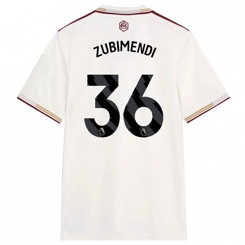 Danxen Dzieci Martín Zubimendi #36 Złamana Biel Burgund Trzeci Komplet Koszulka 2025/26 Koszulki Klubowe