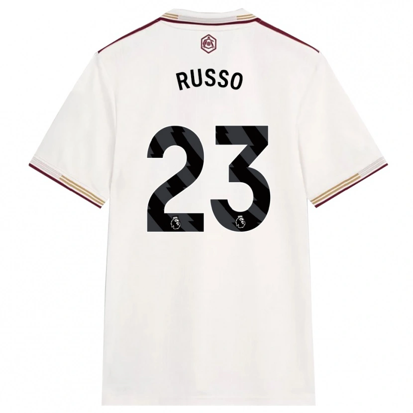 Danxen Dzieci Alessia Russo #23 Złamana Biel Burgund Trzeci Komplet Koszulka 2025/26 Koszulki Klubowe