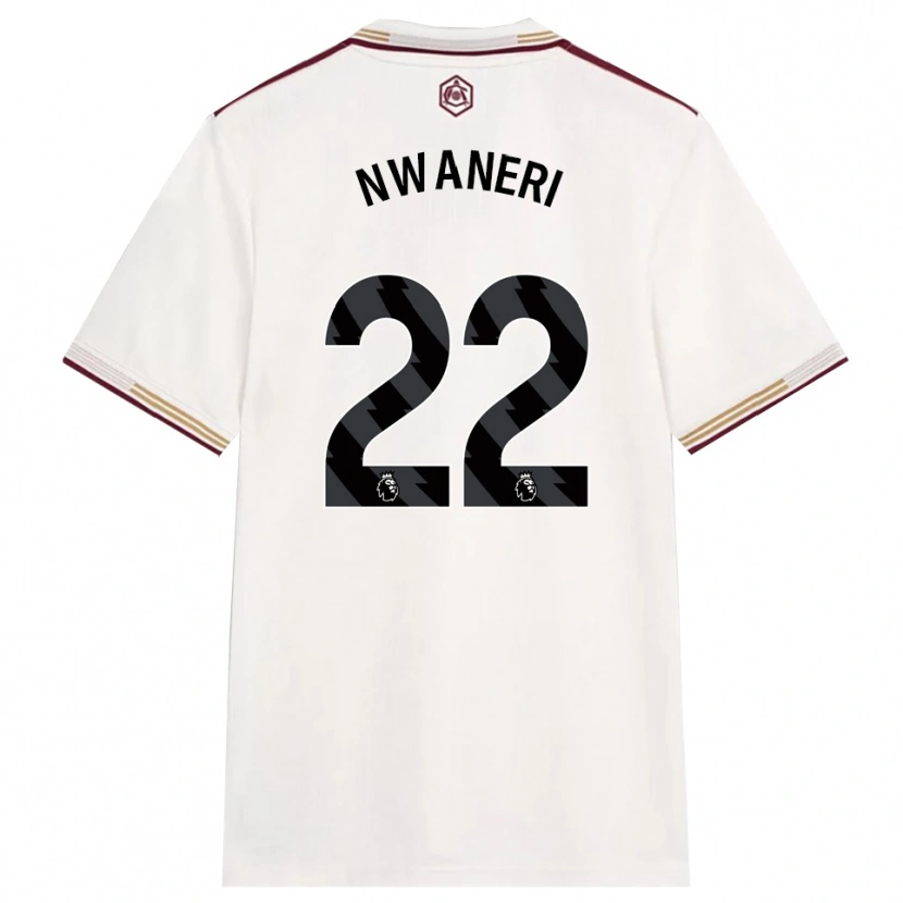 Danxen Dzieci Ethan Nwaneri #22 Złamana Biel Burgund Trzeci Komplet Koszulka 2025/26 Koszulki Klubowe