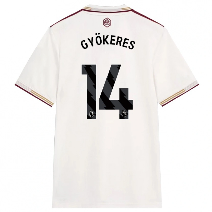 Danxen Dzieci Viktor Gyökeres #14 Złamana Biel Burgund Trzeci Komplet Koszulka 2025/26 Koszulki Klubowe