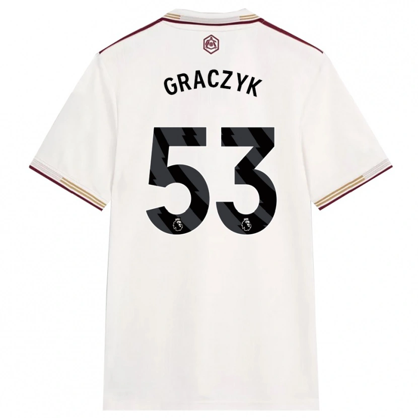 Danxen Dzieci Hubert Graczyk #53 Złamana Biel Burgund Trzeci Komplet Koszulka 2025/26 Koszulki Klubowe