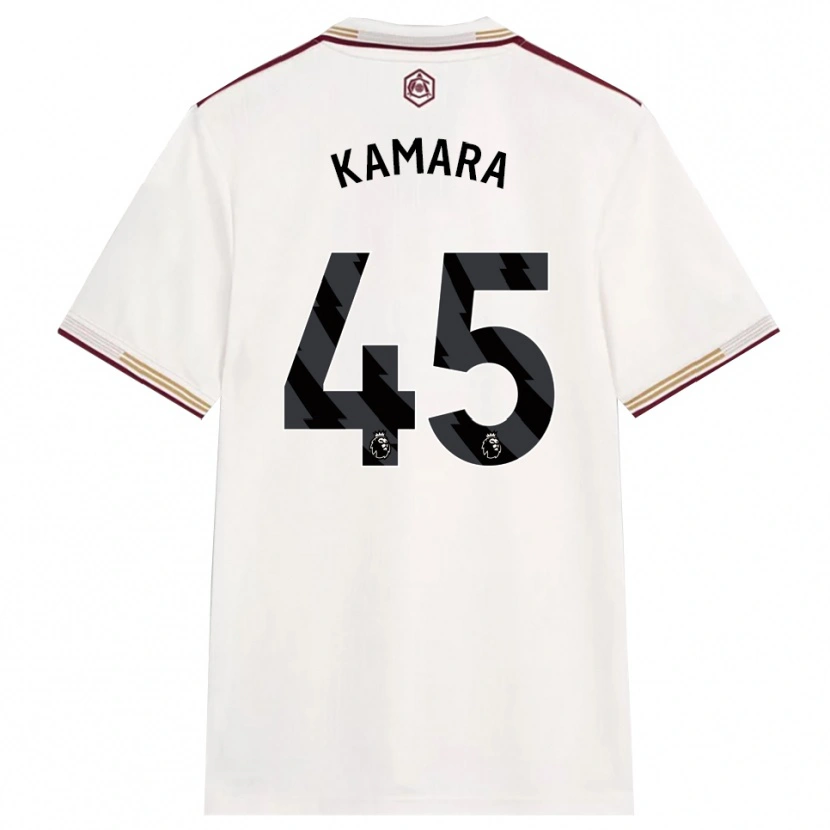 Danxen Dzieci Osman Kamara #45 Złamana Biel Burgund Trzeci Komplet Koszulka 2025/26 Koszulki Klubowe