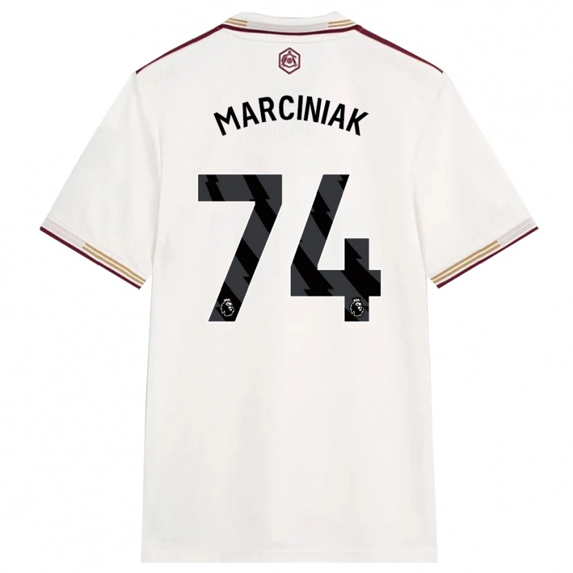 Danxen Dzieci Alex Marciniak #74 Złamana Biel Burgund Trzeci Komplet Koszulka 2025/26 Koszulki Klubowe