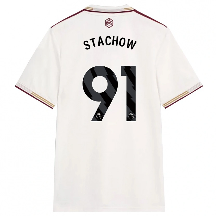 Danxen Dzieci Patrick Stachow #91 Złamana Biel Burgund Trzeci Komplet Koszulka 2025/26 Koszulki Klubowe
