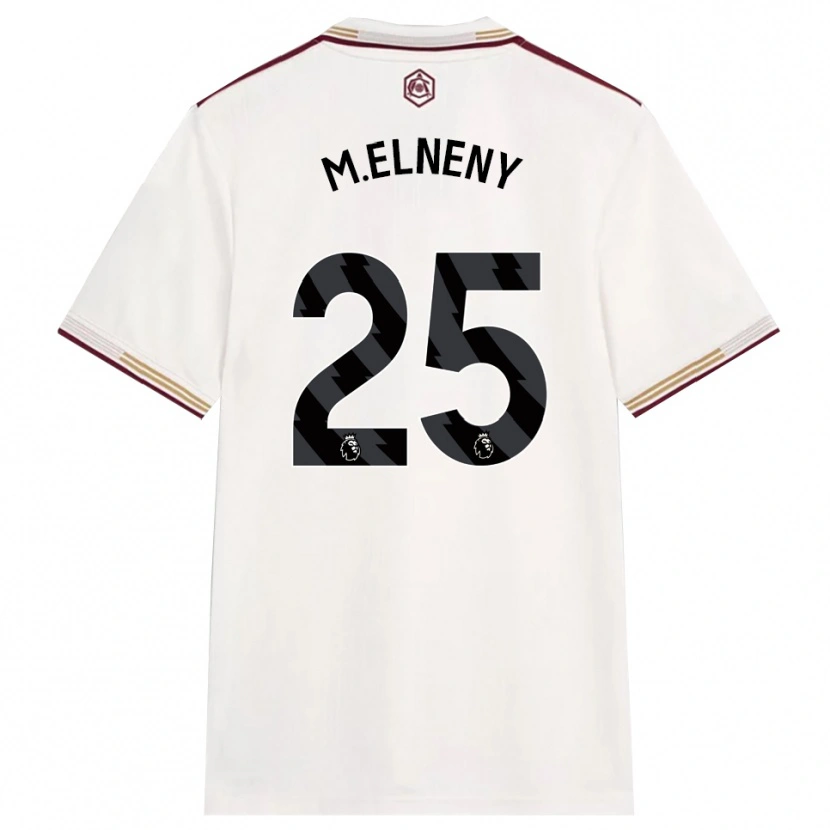 Danxen Dzieci Mohamed Elneny #25 Złamana Biel Burgund Trzeci Komplet Koszulka 2025/26 Koszulki Klubowe