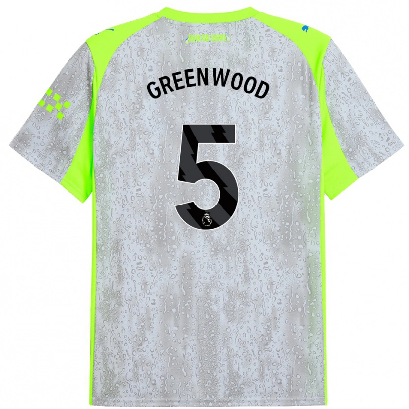 Danxen Dzieci Alex Greenwood #5 Szaro-Żółty Trzeci Komplet Koszulka 2025/26 Koszulki Klubowe