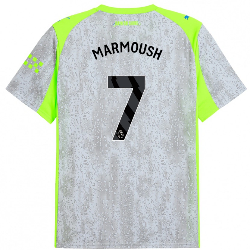 Danxen Dzieci Omar Marmoush #7 Szaro-Żółty Trzeci Komplet Koszulka 2025/26 Koszulki Klubowe