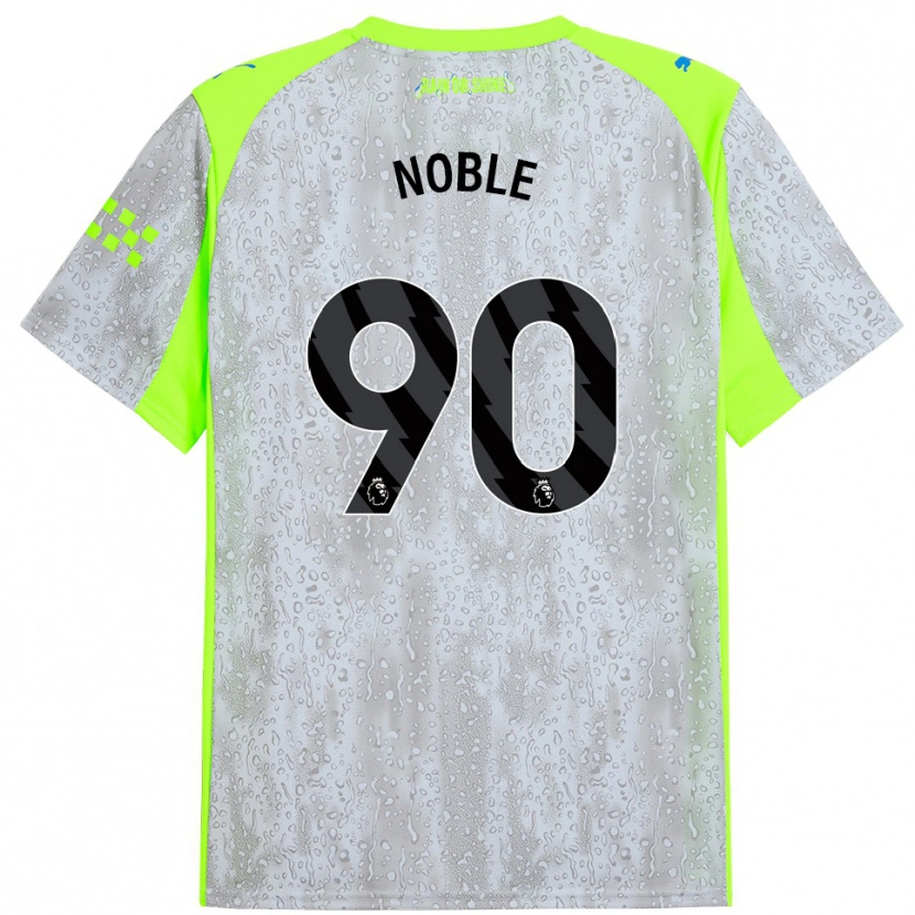 Danxen Dzieci Kian Noble #90 Szaro-Żółty Trzeci Komplet Koszulka 2025/26 Koszulki Klubowe