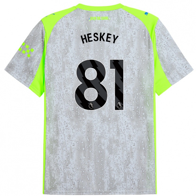 Danxen Dzieci Jaden Heskey #81 Szaro-Żółty Trzeci Komplet Koszulka 2025/26 Koszulki Klubowe