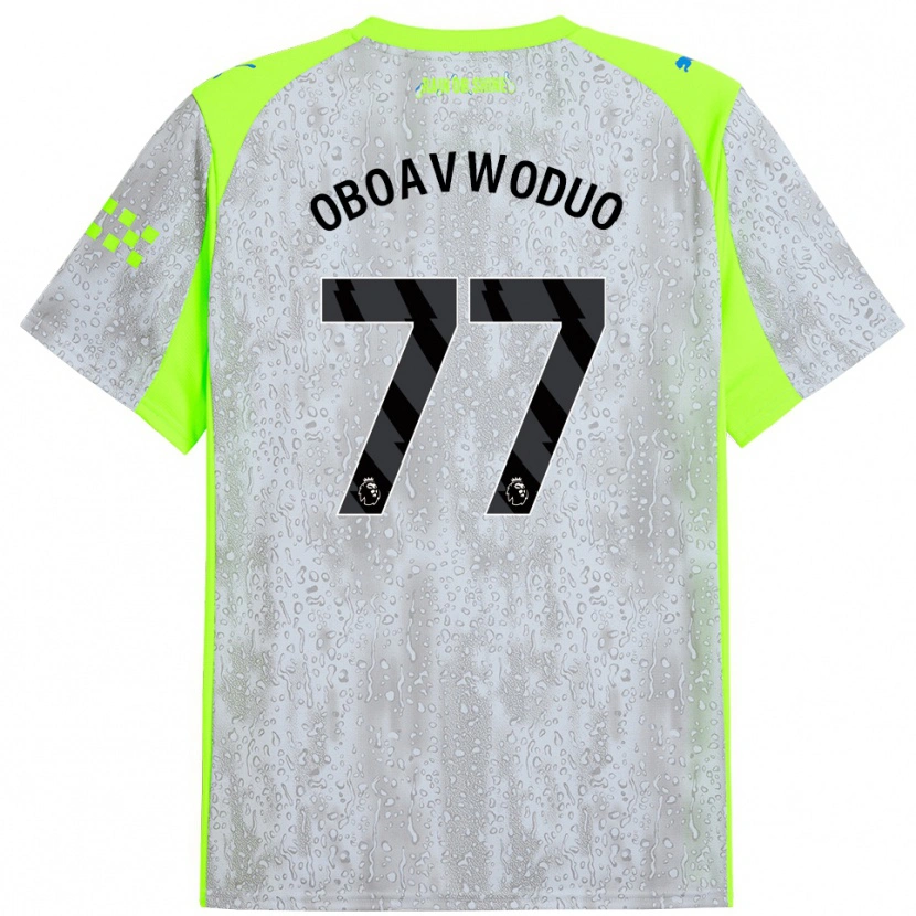 Danxen Dzieci Justin Oboavwoduo #77 Szaro-Żółty Trzeci Komplet Koszulka 2025/26 Koszulki Klubowe