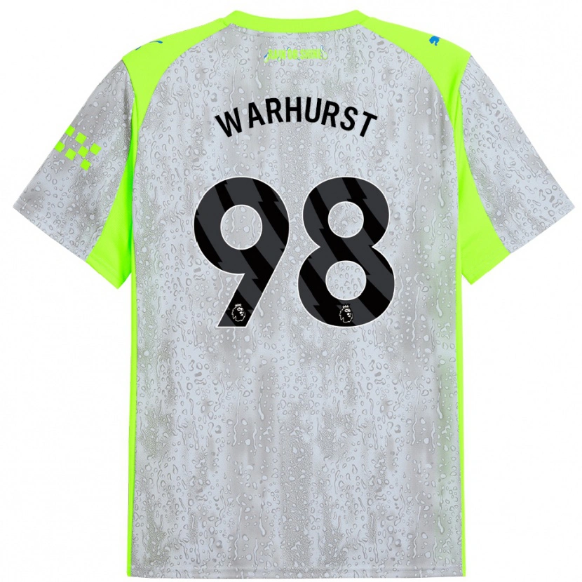 Danxen Dzieci Matty Warhurst #98 Szaro-Żółty Trzeci Komplet Koszulka 2025/26 Koszulki Klubowe