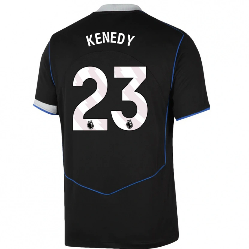 Danxen Dzieci Robert Kenedy #23 Czarno-Niebiesko-Srebrny Trzeci Komplet Koszulka 2025/26 Koszulki Klubowe