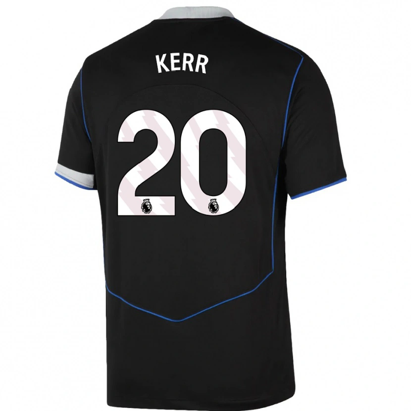 Danxen Dzieci Sam Kerr #20 Czarno-Niebiesko-Srebrny Trzeci Komplet Koszulka 2025/26 Koszulki Klubowe