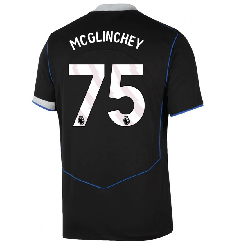 Danxen Dzieci Harry Mcglinchey #75 Czarno-Niebiesko-Srebrny Trzeci Komplet Koszulka 2025/26 Koszulki Klubowe