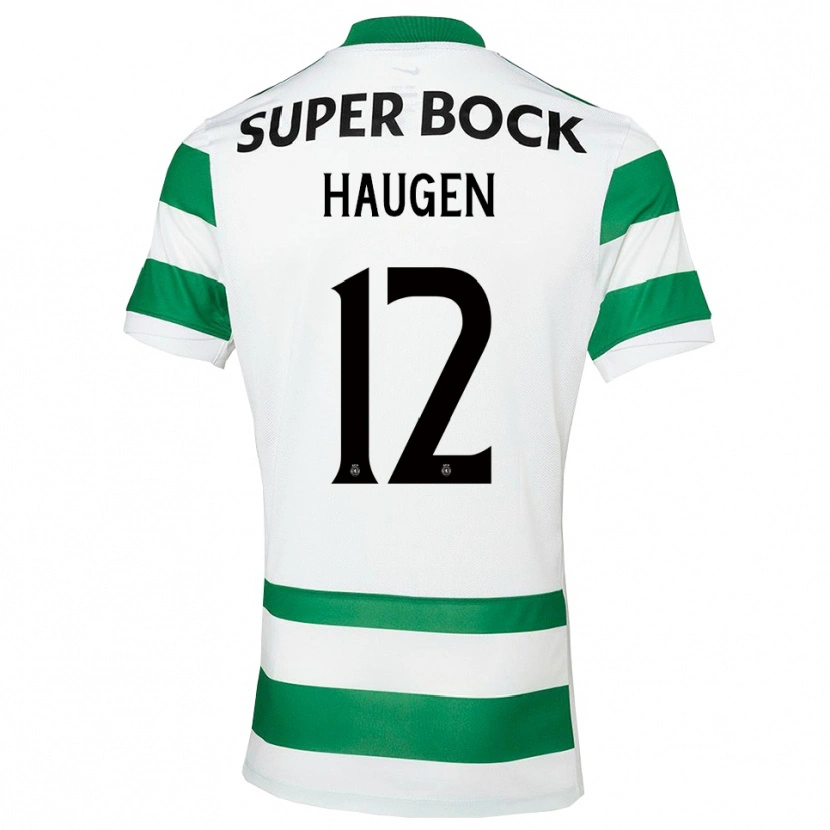 Danxen Męski Madison Haugen #12 Zielono-Biały Domowa Koszulka 2025/26 Koszulki Klubowe