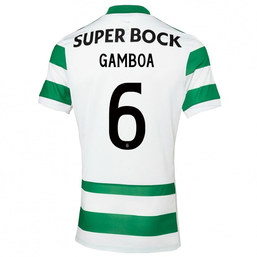 Danxen Męski Sandro Gambôa #6 Zielono-Biały Domowa Koszulka 2025/26 Koszulki Klubowe