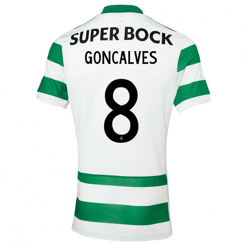 Danxen Męski Pedro Gonçalves #8 Zielono-Biały Domowa Koszulka 2025/26 Koszulki Klubowe