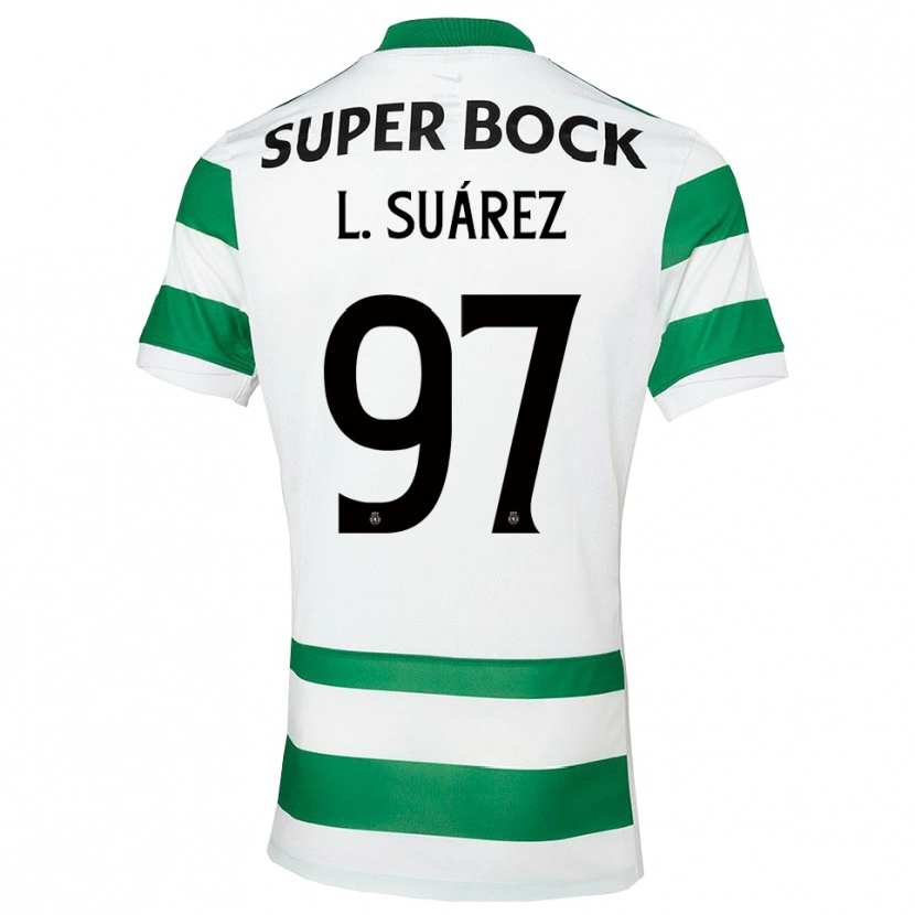 Danxen Męski Luis Suárez #97 Zielono-Biały Domowa Koszulka 2025/26 Koszulki Klubowe