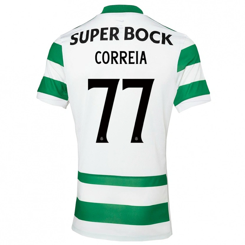 Danxen Męski Alícia Correia #77 Zielono-Biały Domowa Koszulka 2025/26 Koszulki Klubowe
