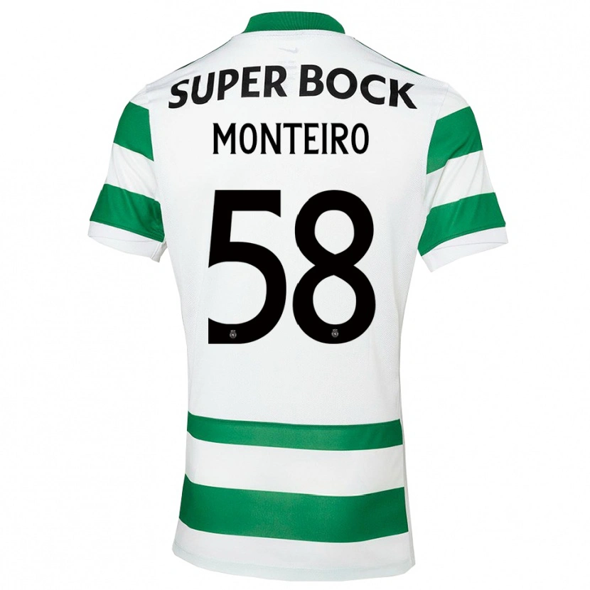 Danxen Męski David Monteiro #58 Zielono-Biały Domowa Koszulka 2025/26 Koszulki Klubowe