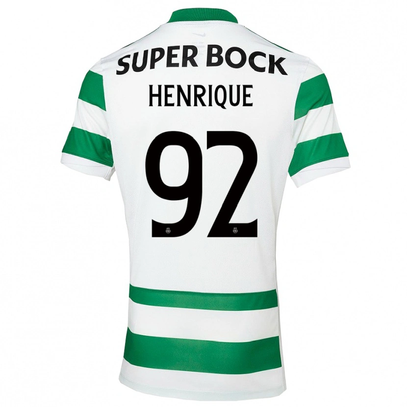 Danxen Męski Eduardo Henrique #92 Zielono-Biały Domowa Koszulka 2025/26 Koszulki Klubowe
