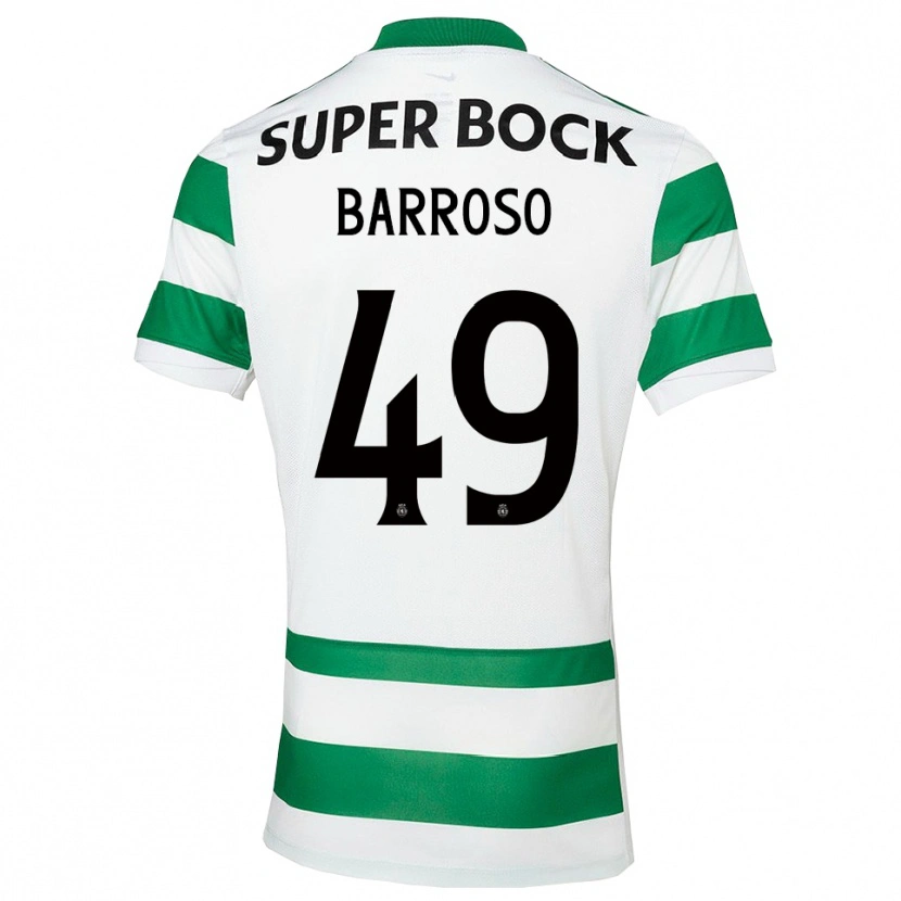 Danxen Męski Leonardo Barroso #49 Zielono-Biały Domowa Koszulka 2025/26 Koszulki Klubowe